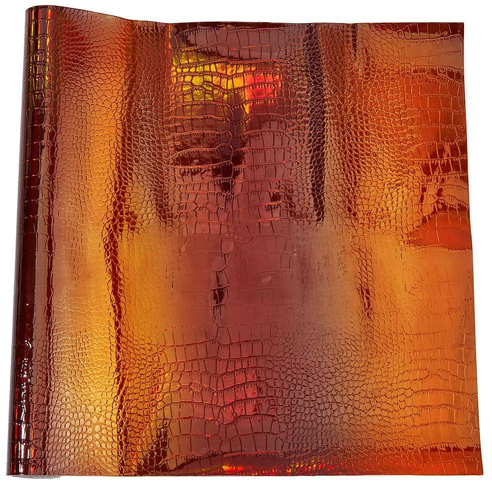 PVC Kunstleder mit Krokodilprägung FireBrick 135x36cm