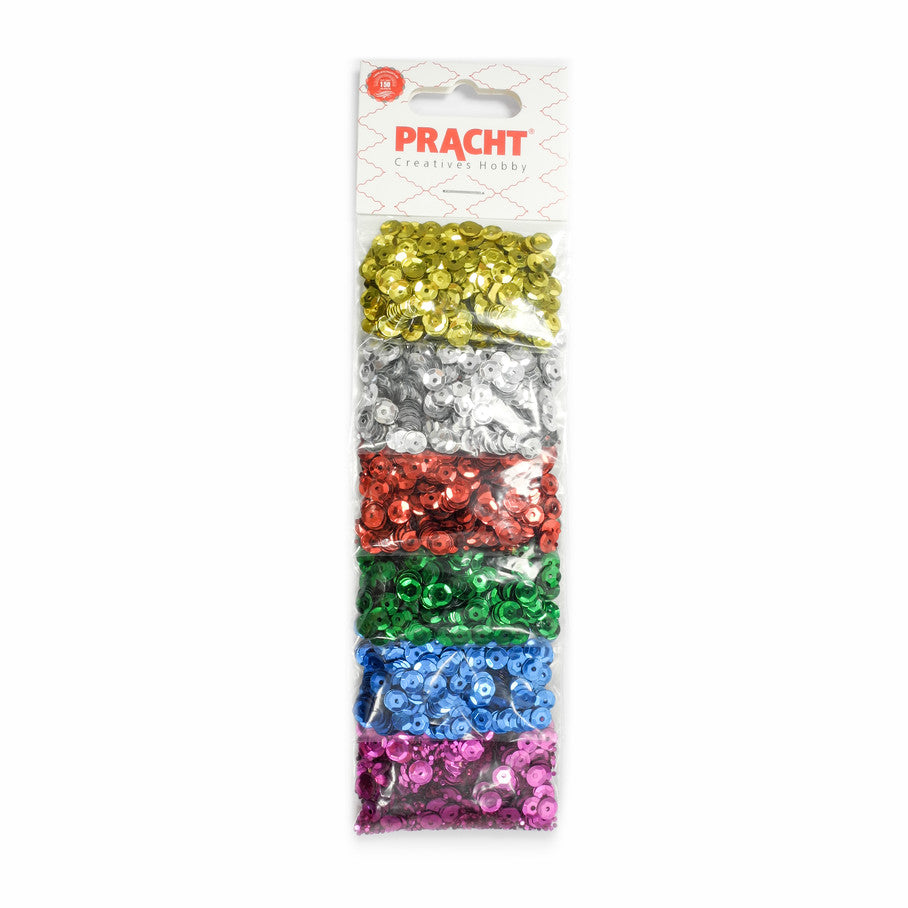 Pailletten-Schüsseln Regenbogen bunt Mix 6mm SB á 42 Gramm 6 Farben