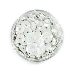 Pailletten gewölbt weiß 6mm 30g