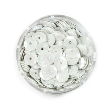 Pailletten gewölbt weiß 6mm 30g