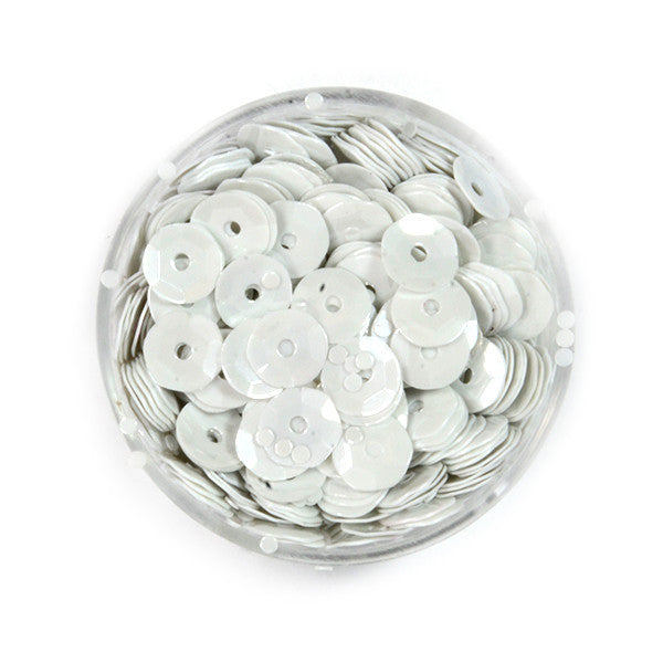Pailletten gewölbt weiß 6mm 30g