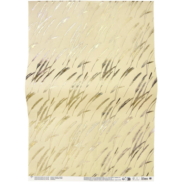 Paper Patch Decoupagepapier In the Meadow Gräser Hotfoil gold 30x42cm 1 Bogen