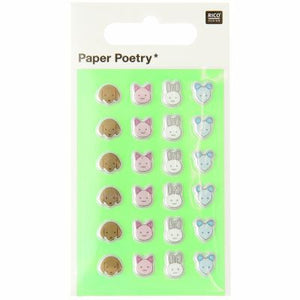 Paper Poetry Mini Puffy Sticker Tiere 24-teilig