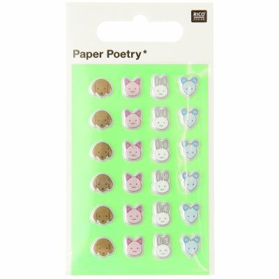 Paper Poetry Mini Puffy Sticker Tiere 24-teilig