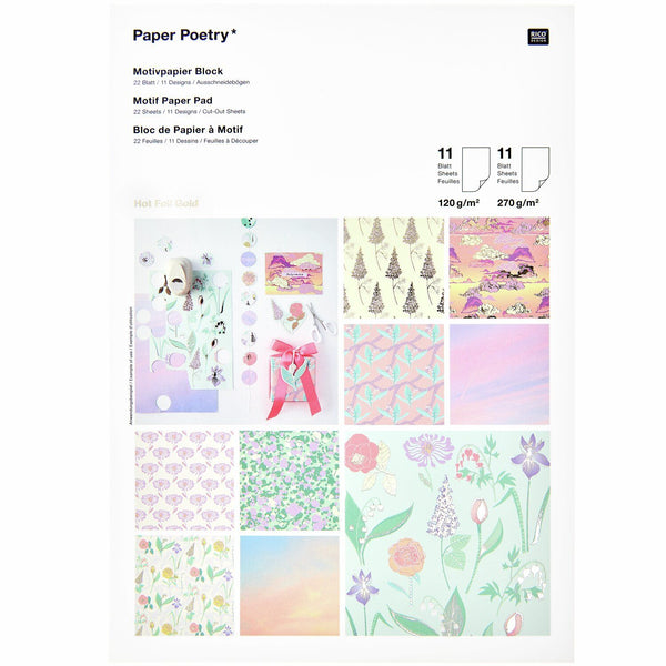 Paper Poetry Motivpapierblock The Sky is the Limit 22 Blatt 21x29,5cm