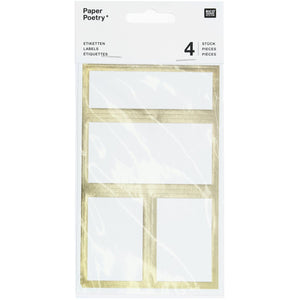 Paper Poetry Papieretiketten mit goldenem Rahmen 3 Bögen