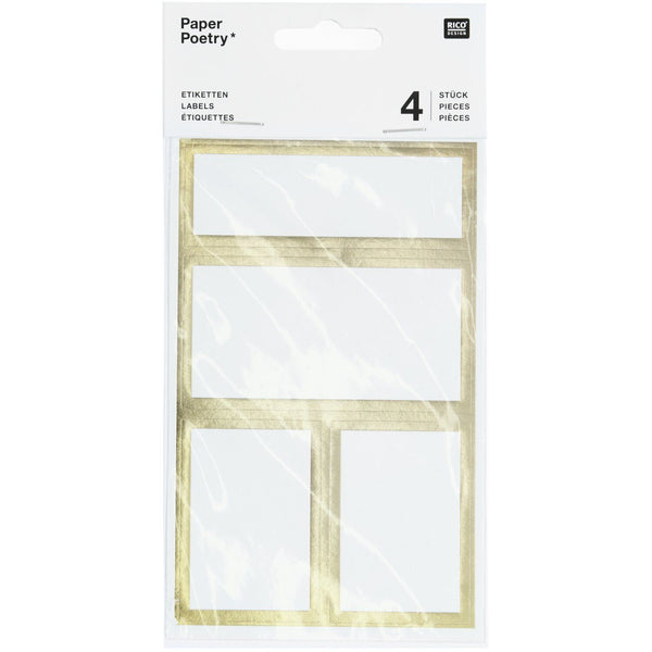 Paper Poetry Papieretiketten mit goldenem Rahmen 3 Bögen