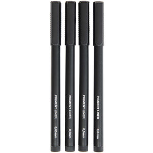 Paper Poetry Pigment Liner schwarz 4 Stifte