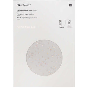 Transparentpapier Block Punkte 12 Blatt A4 113g/m²