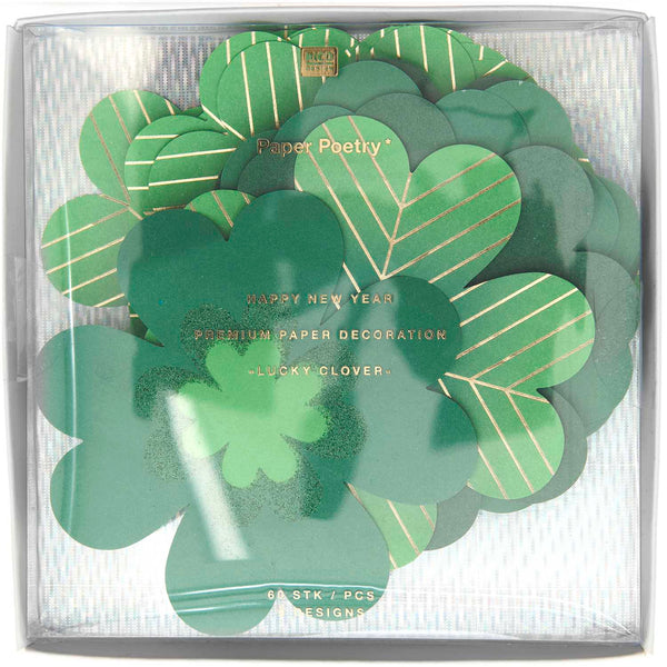 Papier Glücksklee Frohes Neues Jahr FSC MIX 60 Stk 100 g/m² ca. 10x10cm