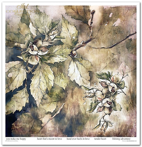 Papiere für Scrapbooking  Autumn Love Story 310x320 mm 200 g/m2 10 Stück