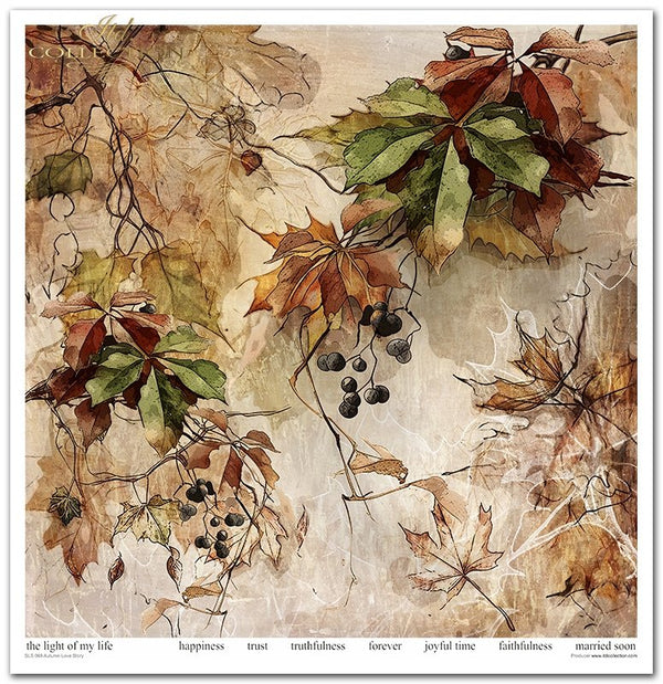 Papiere für Scrapbooking  Autumn Love Story 310x320 mm 200 g/m2 10 Stück
