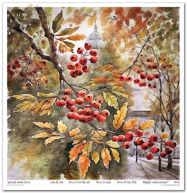 Papiere für Scrapbooking  Autumn Love Story 310x320 mm 200 g/m2 10 Stück