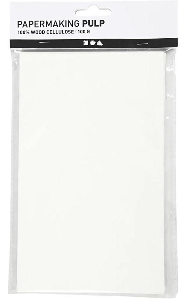 Papierpulpe Zellulose naturweiß Blatt 20x12 cm 100g