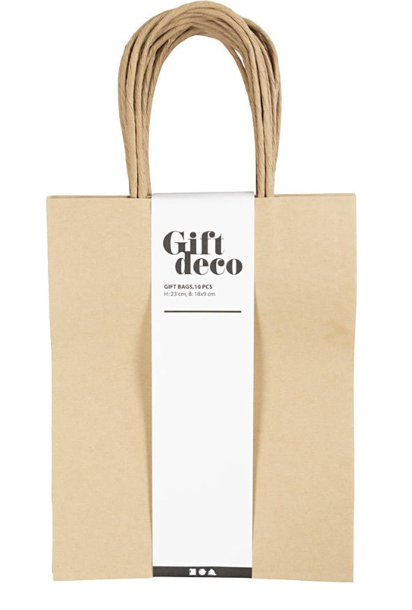 Papiertüten Tragetasche Kraftpapier braun 10 Stück/Pkg