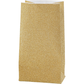Papiertüten Faltsack Glitter H:17cm 6x9cm 8 Stück / Set
