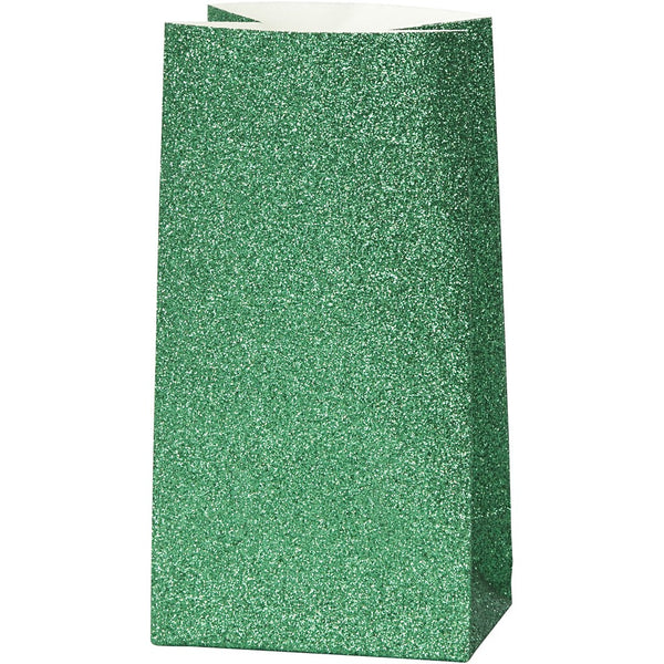 Papiertüten Faltsack Glitter H:17cm 6x9cm 8 Stück / Set