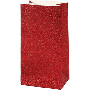 Papiertüten Faltsack Glitter H:17cm 6x9cm 8 Stück / Set