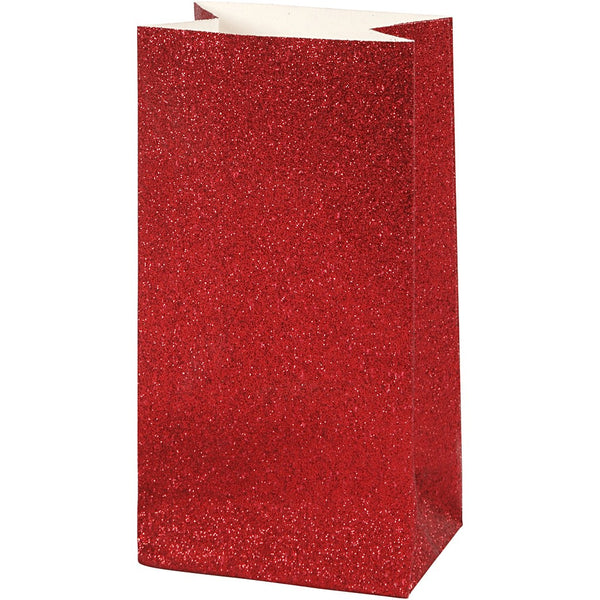 Papiertüten Faltsack Glitter H:17cm 6x9cm 8 Stück / Set