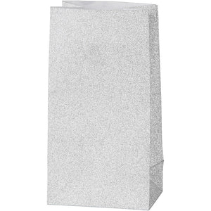 Papiertüten Faltsack Glitter H:17cm 6x9cm 8 Stück / Set