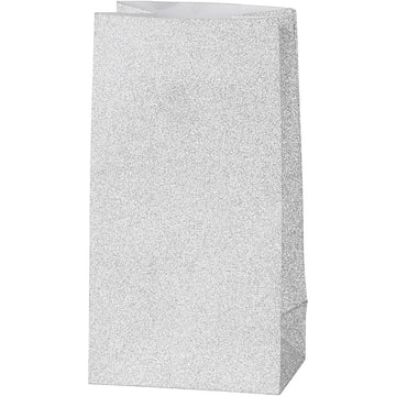 Papiertüten Faltsack Glitter H:17cm 6x9cm 8 Stück / Set