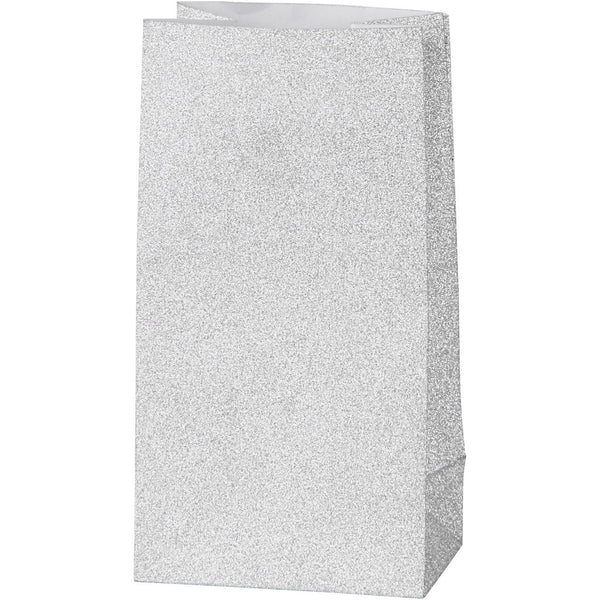 Papiertüten Faltsack Glitter H:17cm 6x9cm 8 Stück / Set