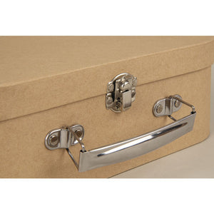 Pappmaché Koffer 100%FSC Recycled mit Metall-Griff braun 18x12x6,5cm