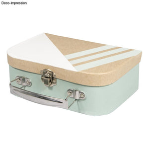 Pappmaché Koffer 100%FSC Recycled mit Metall-Griff braun 18x12x6,5cm