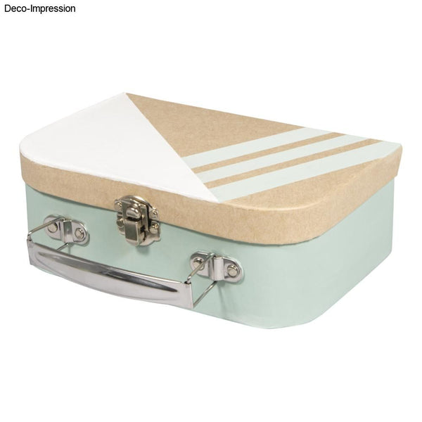 Pappmaché Koffer 100%FSC Recycled mit Metall-Griff braun 18x12x6,5cm