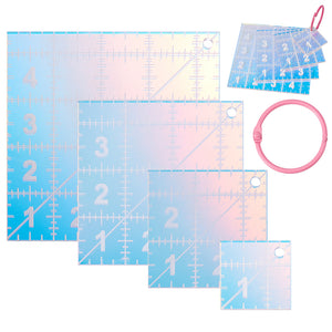 Patchwork-Lineal Set Acryl 4-teilig + Ringbindung 4 Größen