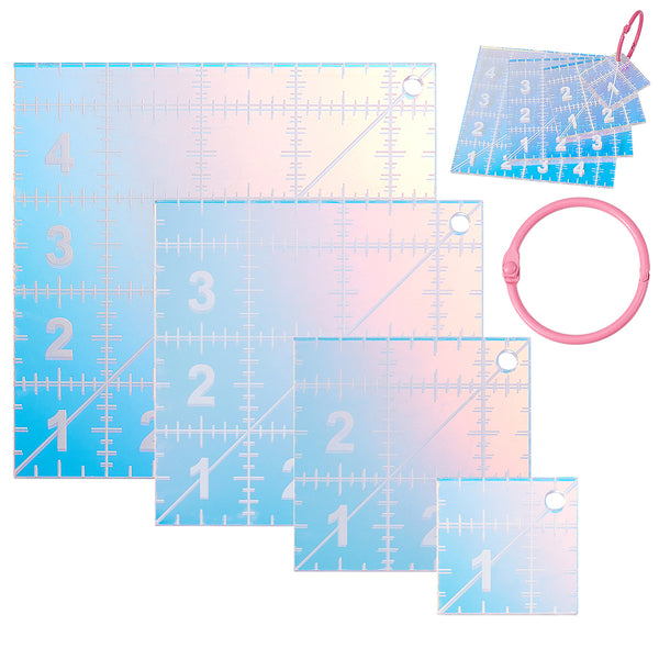 Patchwork-Lineal Set Acryl 4-teilig + Ringbindung 4 Größen