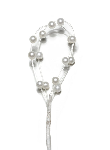 Mini-Perlenschlaufen weiß 2cm x 3mm 6 Stück/Bund