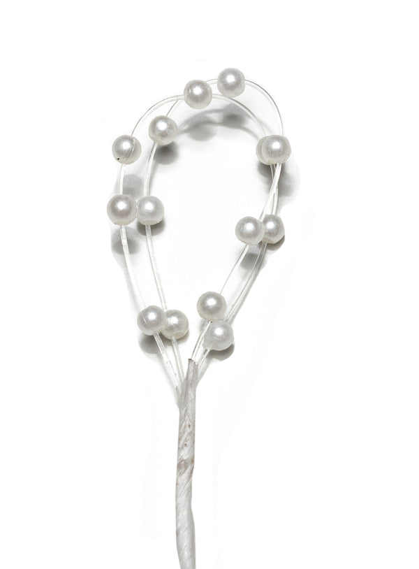 Mini-Perlenschlaufen weiß 2cm x 3mm 6 Stück/Bund