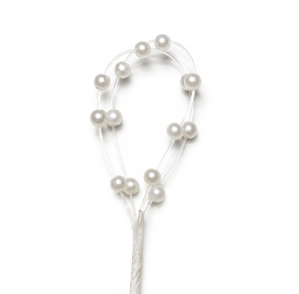 Mini-Perlenschlaufen weiß, Dm ca. 2 cm x 3 mm, 6 Stück/Bund