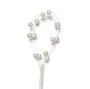 Mini-Perlenschlaufen weiß, Dm ca. 2 cm x 3 mm, 6 Stück/Bund