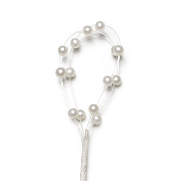 Mini-Perlenschlaufen weiß 2cm x 3mm 6 Stück/Bund