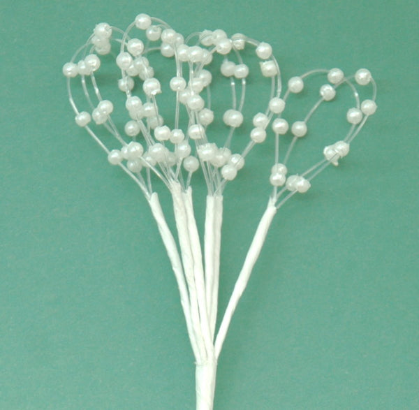 Mini-Perlenschlaufen weiß 2cm x 3mm 6 Stück/Bund