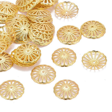 Perlkappe floral flach gold 13mm 20 Stück/Pkg
