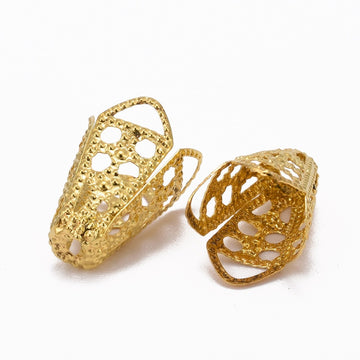 Perlkappen Tüte filigran goldfärbig 16x10mm 10 Stück/Packung