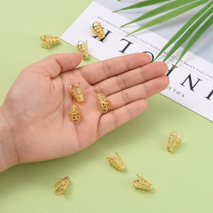 Perlkappen Tüte filigran goldfärbig 16x10mm 10 Stück/Packung