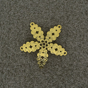 Perlkappen Stern gold 28mm 2 Stück