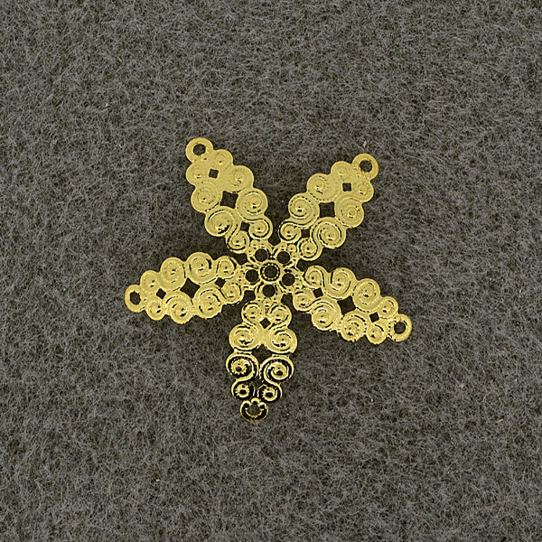 Perlkappen Stern gold 28mm 2 Stück