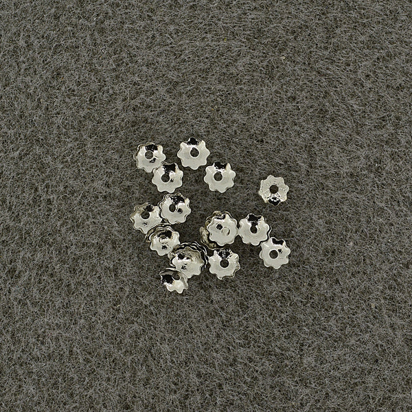 Perlkappen aus Metall floral 4mm 25 Stück