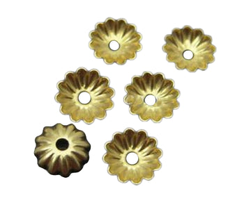 Perlkappen geschlossen gold 6mm 25 Stück/Pkg