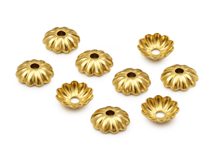 Perlkappen geschlossen gold 6mm 25 Stück/Pkg
