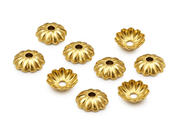 Perlkappen geschlossen gold 6mm 25 Stück/Pkg