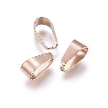 Pinch Bail Collierschlaufe zum Aufklappen Edelstahl 304 roségoldfarben 7x6x3mm 5 Stück / Packung