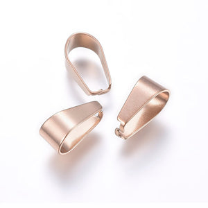 Pinch Bail Collierschlaufe zum Aufklappen Edelstahl 304 roségoldfarben 7x6x3mm 5 Stück / Packung