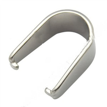 Pinch Bail - Anhänger für Kettenanhänger Edelstahl silber 9x13mm 2 Stück