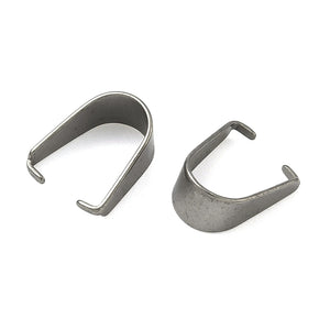 Pinch Bails zum Anquetschen Edelstahl 8x10mm 20 Stück Snap-on Aufhänger Großpackung